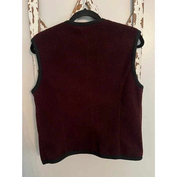 Patagonia 90's Winter Vest Synchilla Burgundy Woman's Medium USA Made